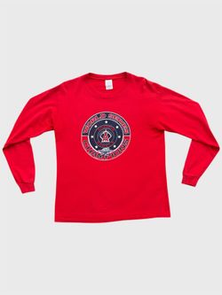 Anaheim Angels 2002 World Series red long sleeve vintage baseball t shirt Size Medium