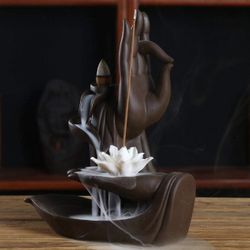 Backflow Incense Holder Burner Handmade Ceramic Lotus
