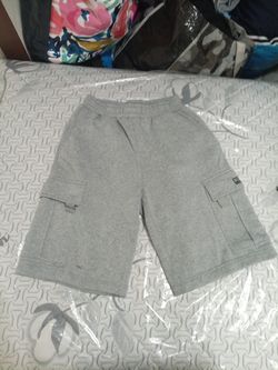 Grey cargo sweat shorts