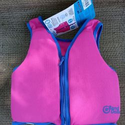 Toddler Girls Ages 2-4 Pink Swim Trainer Vest.