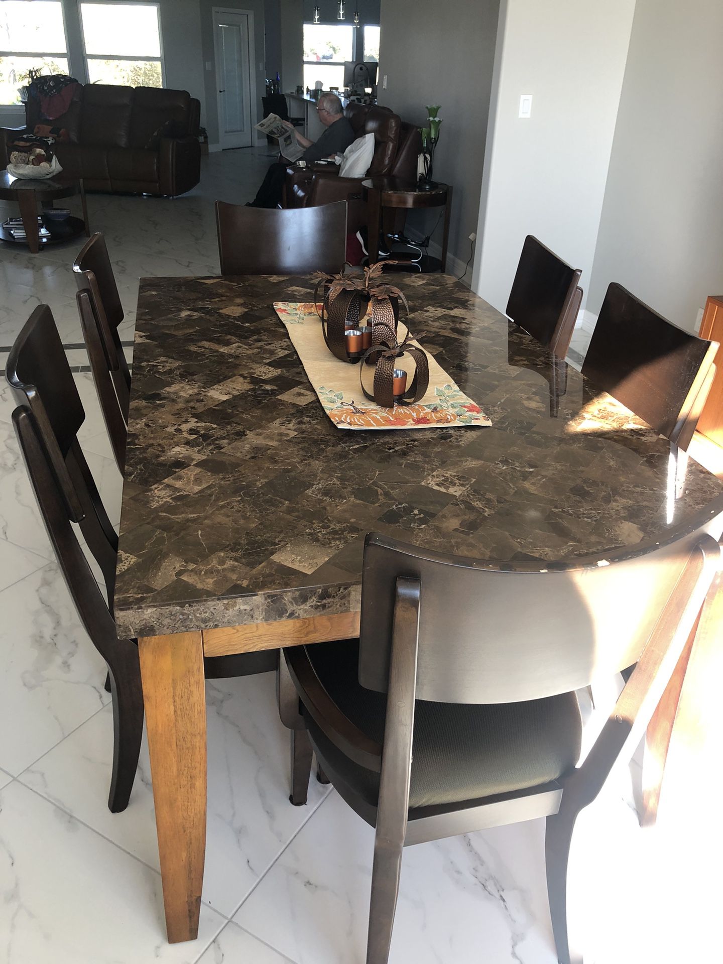 Marble Table Seats 6
