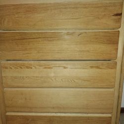 SOLID OAK DRESSER AND CHEST OF DRAWERS