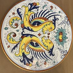 Deruta Italian Dragons Flat Serving Platter  
