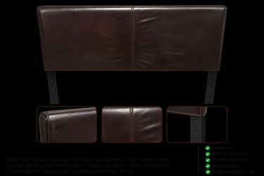 Queen Size Dark Brown Leather Headboard – Excellent Condition