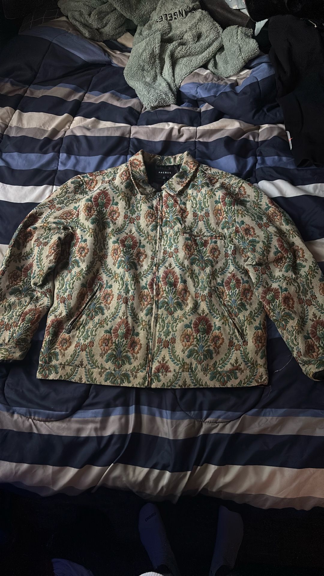 Floral Zip-Up Overcoat 