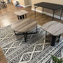 Coffee Table ($30) With Side Tables ($50 Total)