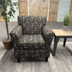 Contemporary Upholstered Armchair with Circular Pattern