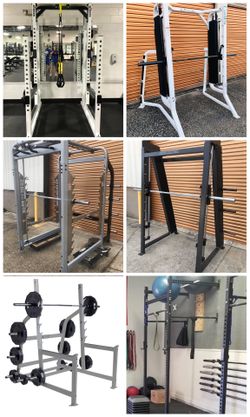 Home Gym, Smith Machine, Squat Rack, Power Rack, Cage, Olympic Weight Bench, Barbell, Plates, Dumbbell