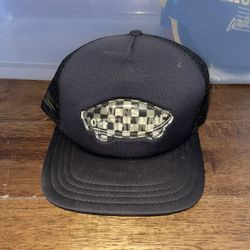 Vintage Vans Off The Wall Checkered Lenticular Design Black Adjustable Hat Cap SnapBack 
