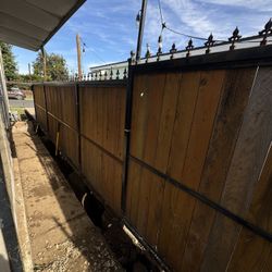 Fence , Wood And Metal Fence 