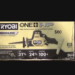 Ryobi 18v Compact Brushless One-Handed Recip Saw Tool only