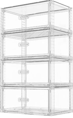 Vtopmart 4 Pack Large Clear Stackable Storage Drawers 27QT