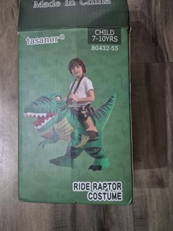 Tasanor Inflatable Ride Raptor Costume Kids 7-10