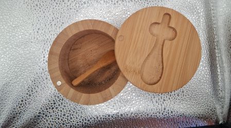 Bamboo Salt / Spice Box with Lid & Spoon