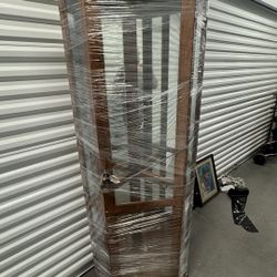 Lighted Corner Curio Cabinet with Glass Shelves | Estate Sale