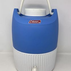 Vintage Coleman 2-Gallon Blue/White Water Cooler Jug Spout