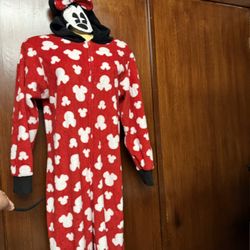 Disney Minnie Mouse Adult Jumpsuit fleece hooded