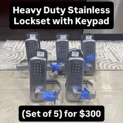 Heavy Duty Stainless Steel Lockset With Keypad (Set Of 5) 
