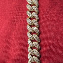 10k Yellow Gold Diamond Cuban Link Bracelet 3.83 ctw 