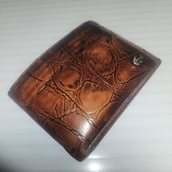 Crocodile Leather Vintage Lacoste Bifold Wallet