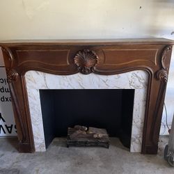 Fire Place Mantle With Light up Logs