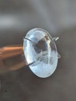 10.55 CT Certified Oval Cabochon White Sapphire