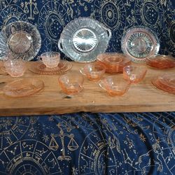  Hocking Glass MAYFAIR O Pink Low Footed Sherbet 28 Pieces.