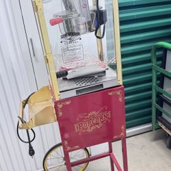 GREAT NORTHERN Matinee Movie 8 oz. Antique Red Popcorn Machine with Cart