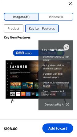 55” Roku onn 4k tv