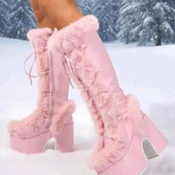 Knee High Fur Boots