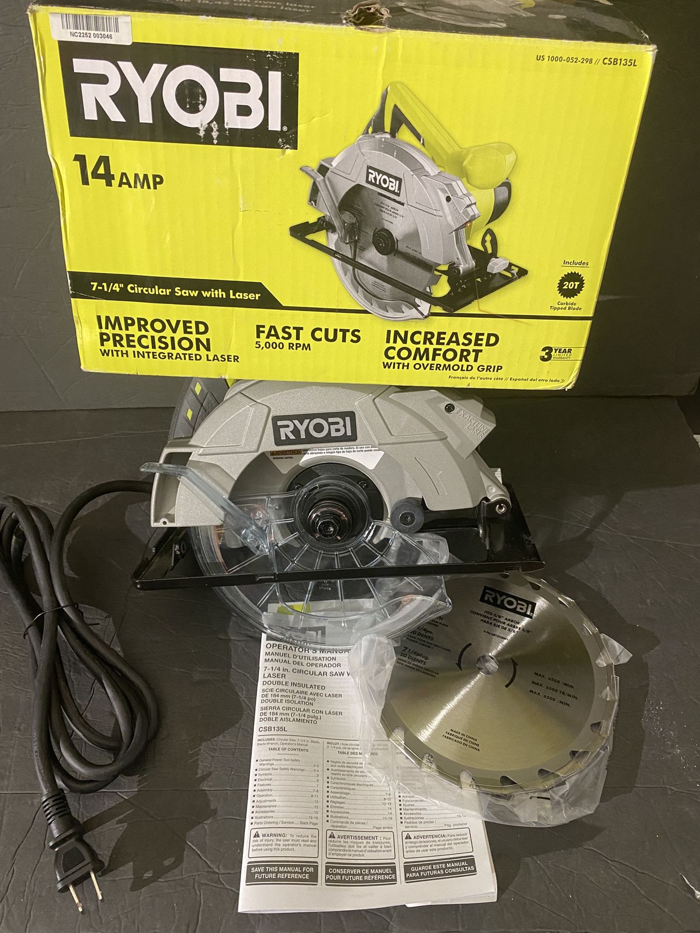 RYOBI 14 Amp 7-1/4 in. Circular Saw (used)