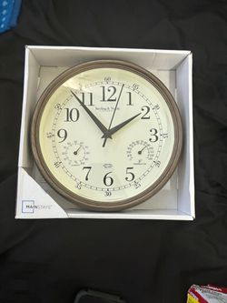 Mainstays Sterling & Noble Wall Clock with Humidity and Temperature