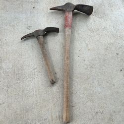 2- Yard Tool Picks W Wood Handles 