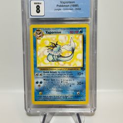 Pokemon Vaporeon 1999 Jungle CGC 8 