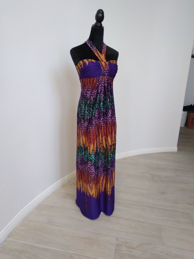 JFW SIZE S MULTICOLOR PRINT HALTER STRAP DRESS SUNDRESS See My Listings Summerlin West Las Vegas by JFW Just For Wraps
