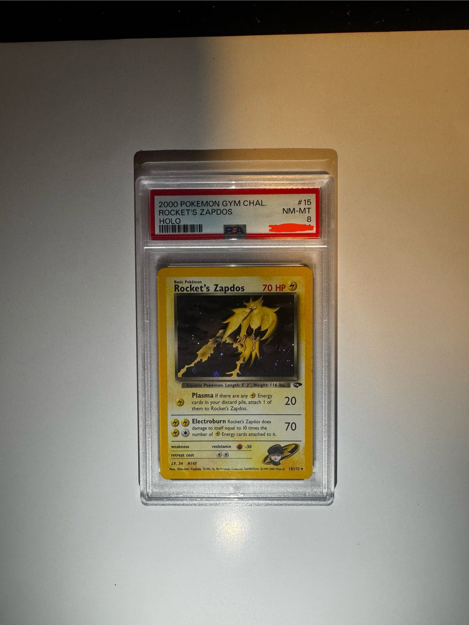 2000 Team Rocket’s Zapdos PSA 8
