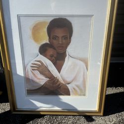 Mother and Child," a framed art print by artist Keith Mallett