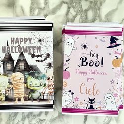 Halloween 🎃 Birthday Theme Party Favors 👻 Chip Bags Labels Stickers 