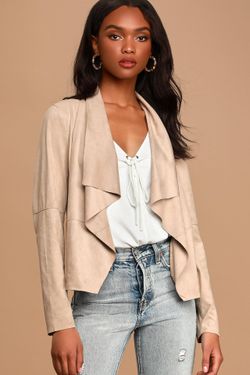 Beige Suede Jacket L