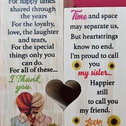 XQLZY to My Bestie Heart Wooden Candle Holder, Birthday Gifts Friendship Gifts for Women, Thanksgiving Christmas Soul Sister Gifts for BFF (to My Sist