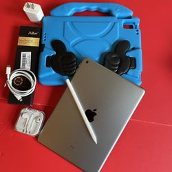Apple IPad 6th Generation (9.7” Retina / Touch ID) 32GB with kids protective case, Pen & Accessories 