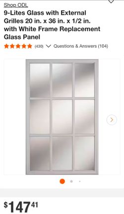 9-Lite Replacement Door Glass Panel