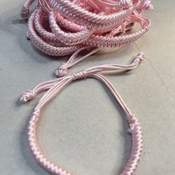 11 New Pink Braided Bracelets Great For Gifts Favors Or Crafts