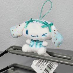 3" Sanrio Cinnamoroll Winking In Green Costume Keychain Charm Plush