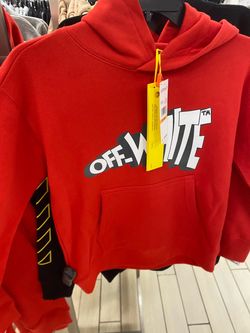 Off-White Red Logo Hoodie with Tags