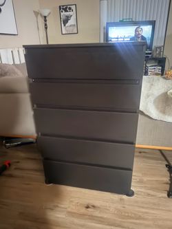 IKEA Malm 5-Drawer Dresser Black-Brown