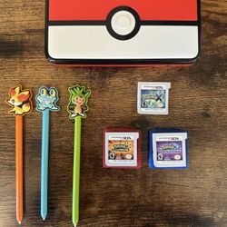 Limited Edition Pokeball 2ds XL, With Pokémon Ultra Sun, Ultra Moon, And X