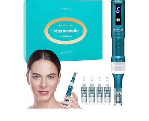 Microneedling Pen - UUPAS Professional Wireless Microneedle Pen Machine 6 Levels with 20Pcs Replacement Cartridges - Auto Micro Needling Pen Skin Care