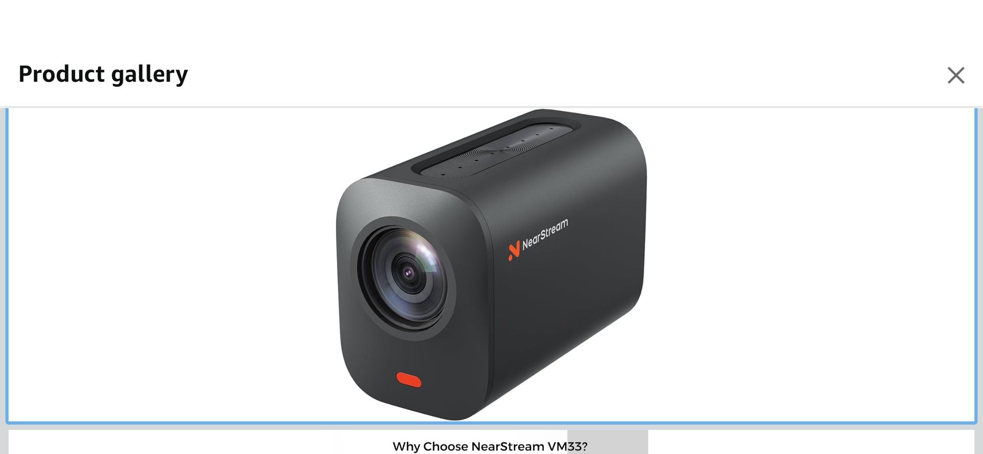 NearStream VM33 Gen 2 Wireless Streaming Camera, 2K Video, 40X Zoom, 6H Battery, App Control, RTMP & NDI, 8 Noise-Canceling Mics & Mic Input, Multi-Ca