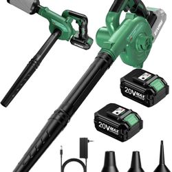Cordless Leaf Blower and Vacuum Combo 4 in 1, 3 Nozzles for Inflation & Deflation